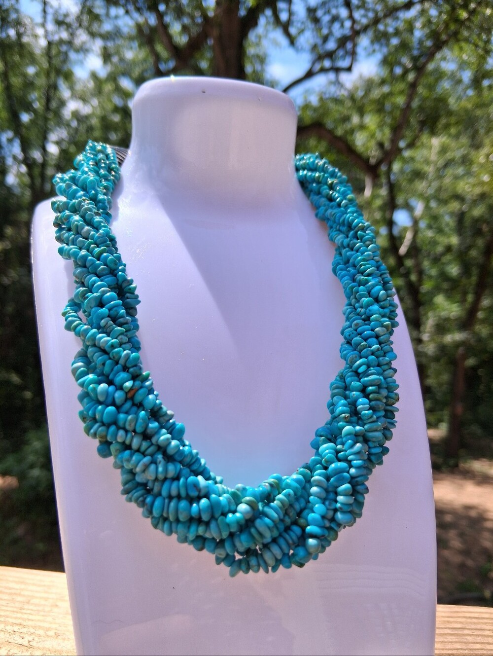 Carolyn Pollack American West Sterling Silver Twisted Turquoise Nugget Necklace